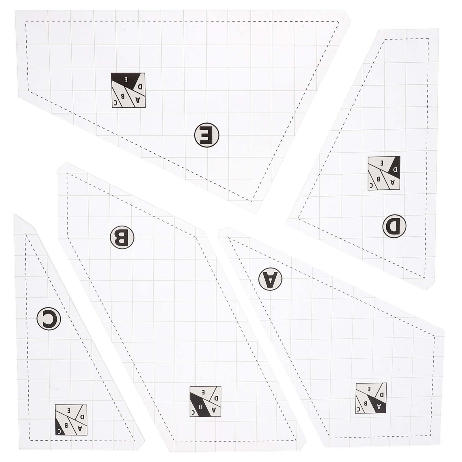 5-delige quilt sjabloonset, ac - Sewing Gauge Ruler recensie en prijs