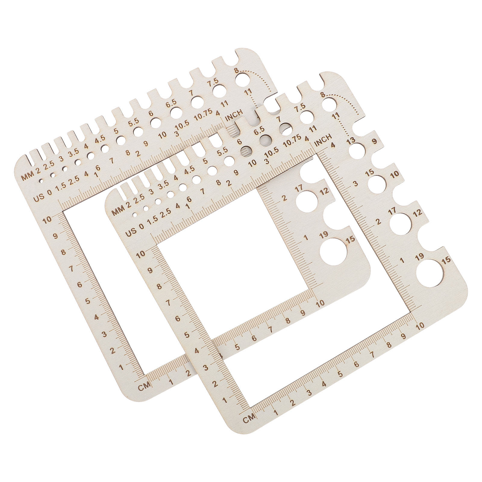 2 stuks houten breimeter, haak - Sewing Gauge Ruler recensie en prijs